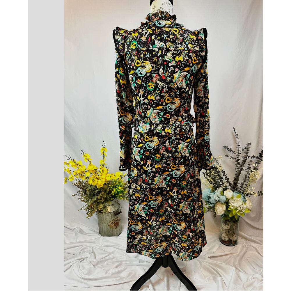 Zadig & Voltaire Rosier Circus Print Dress Midi Multi XS - Picture 14 of 16